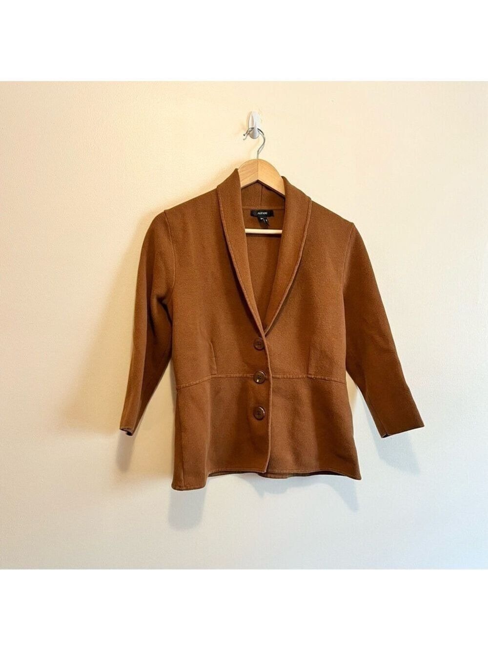 Alfani Brown Women's Sweater Blazer academic collegiate schoolboy retro - Picture 3 of 7